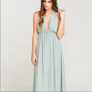 Bridesmaid Dress - Luna Halter Dress - Silver Sage